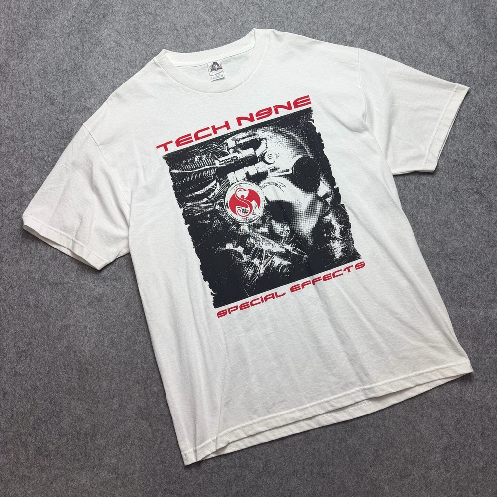 Vintage Tech N9ne AAA Shirt Mens XL White Special Effects Rap Hip Hop Tee Music